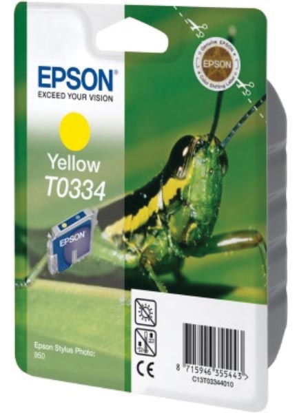 Epson inktcartridge T0334, 440 pagina&apos;s, OEM C13T03344010, geel afbeelding