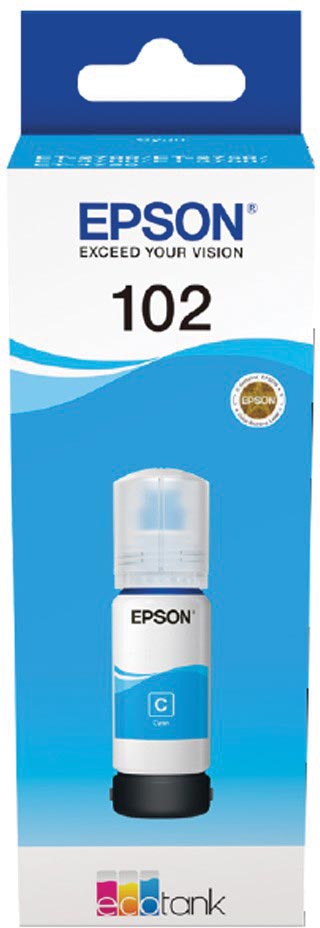 Epson inktfles 102, 6.000 pagina&apos;s, OEM C13T03R240, cyaan afbeelding