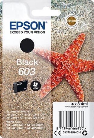 Epson inktcartridge 603, 150 pagina's, OEM C13T03U14020, zwart