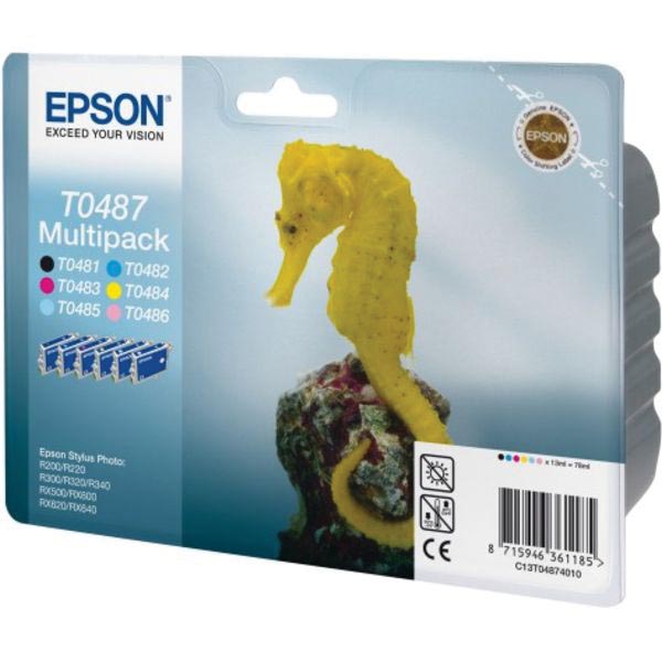 Epson inktcartridge T0487, 450 pagina's, OEM C13T04874010, 6 kleuren