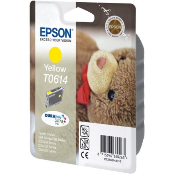 Epson inktcartridge T0614, 250 pagina's, OEM C13T06144010, geel