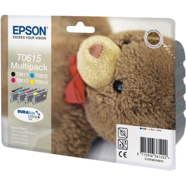 Epson inktcartridge T0615, 250 pagina's, OEM C13T06154010, 4 kleuren