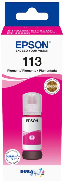 Epson inktfles 113, 6.000 pagina&apos;s, OEM C13T06B340, magenta afbeelding