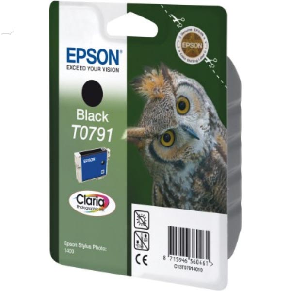 Epson inktcartridge T0791, 470 pagina's, OEM C13T07914010, zwart
