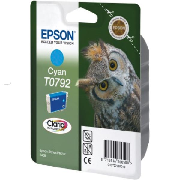 Epson inktcartridge T0792, 1.345 pagina's, OEM C13T07924010, cyaan
