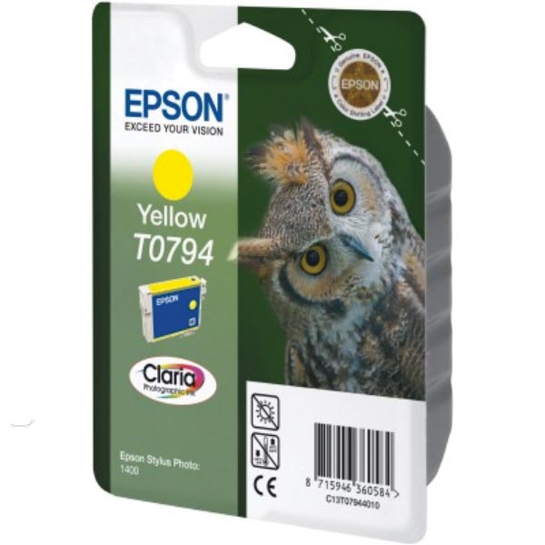 Epson inktcartridge T0794, 975 pagina's, OEM C13T07944010, geel