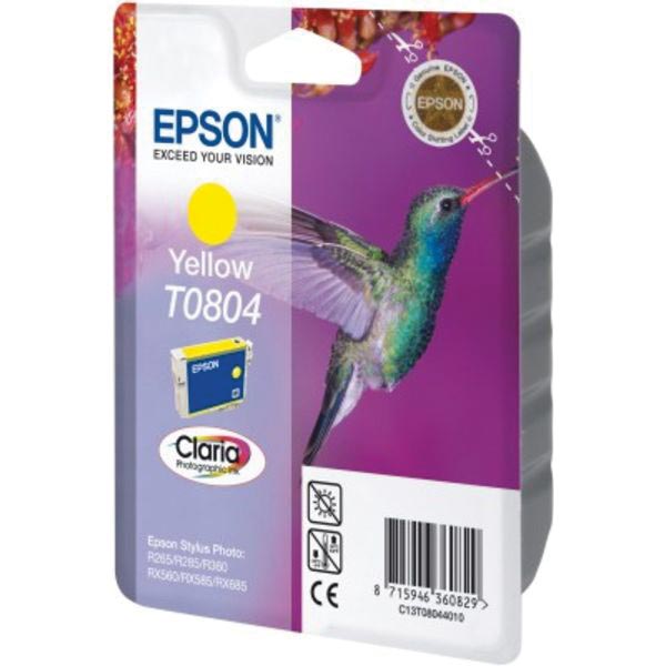 Epson inktcartridge T0804, 620 pagina's, OEM C13T08044011, geel