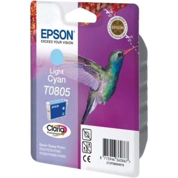 Epson inktcartridge T0805, 330 pagina's, OEM C13T08054011, licht cyaan