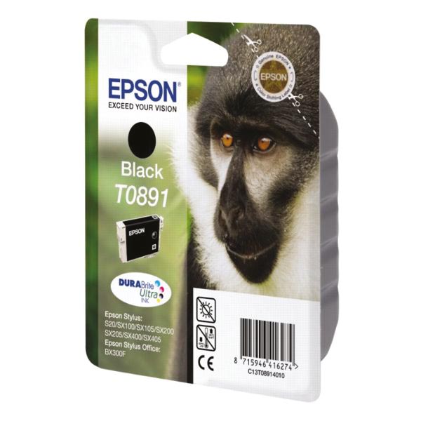 Epson inktcartridge T0891, 170 pagina's, OEM C13T08914011, zwart Epson inktcartridge T0891, 170 pagina's, OEM C13T08914011, zwart