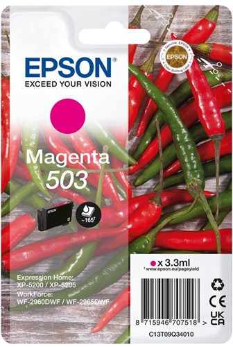 Epson inktcartridge 503, 165 pagina's, OEM C13T09Q34010, magenta