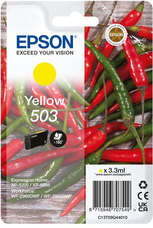 Epson inktcartridge 503, 165 pagina&apos;s, OEM C13T09Q44010, geel afbeelding