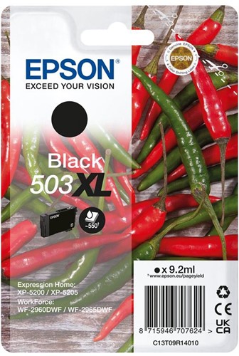 Epson inktcartridge 503XL, 550 pagina's, OEM C13T09R14010, zwart