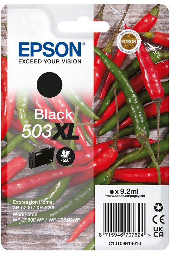 Epson inktcartridge 503XL, 550 pagina&apos;s, OEM C13T09R14010, zwart afbeelding