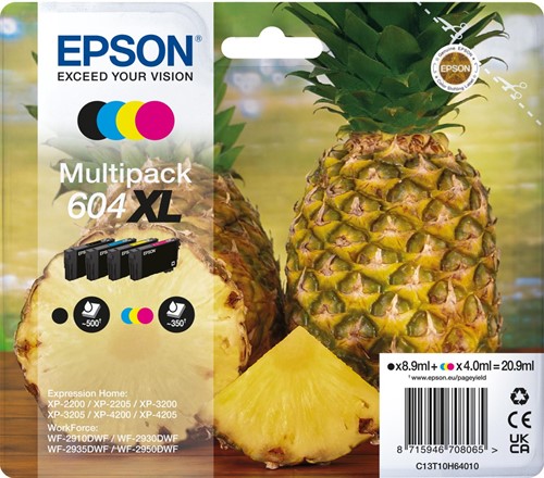 Epson inktcartridge 604 XL, 350 - 500 pagina's, OEM C13T10H64010, 4 kleuren