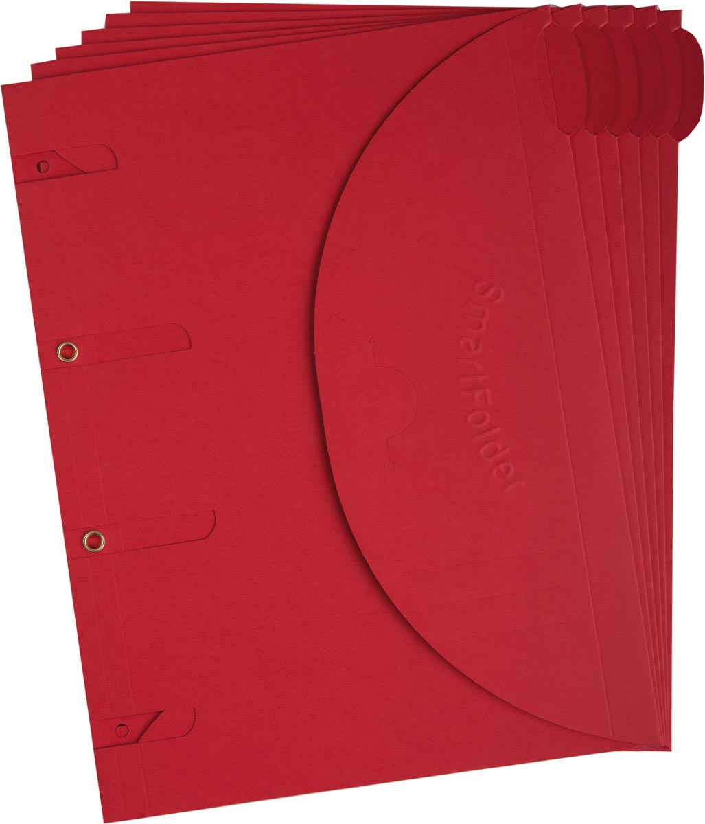 Tarifold smartfolder, geperforeerde showtas, ft A4, pak van 6 stuks, rood