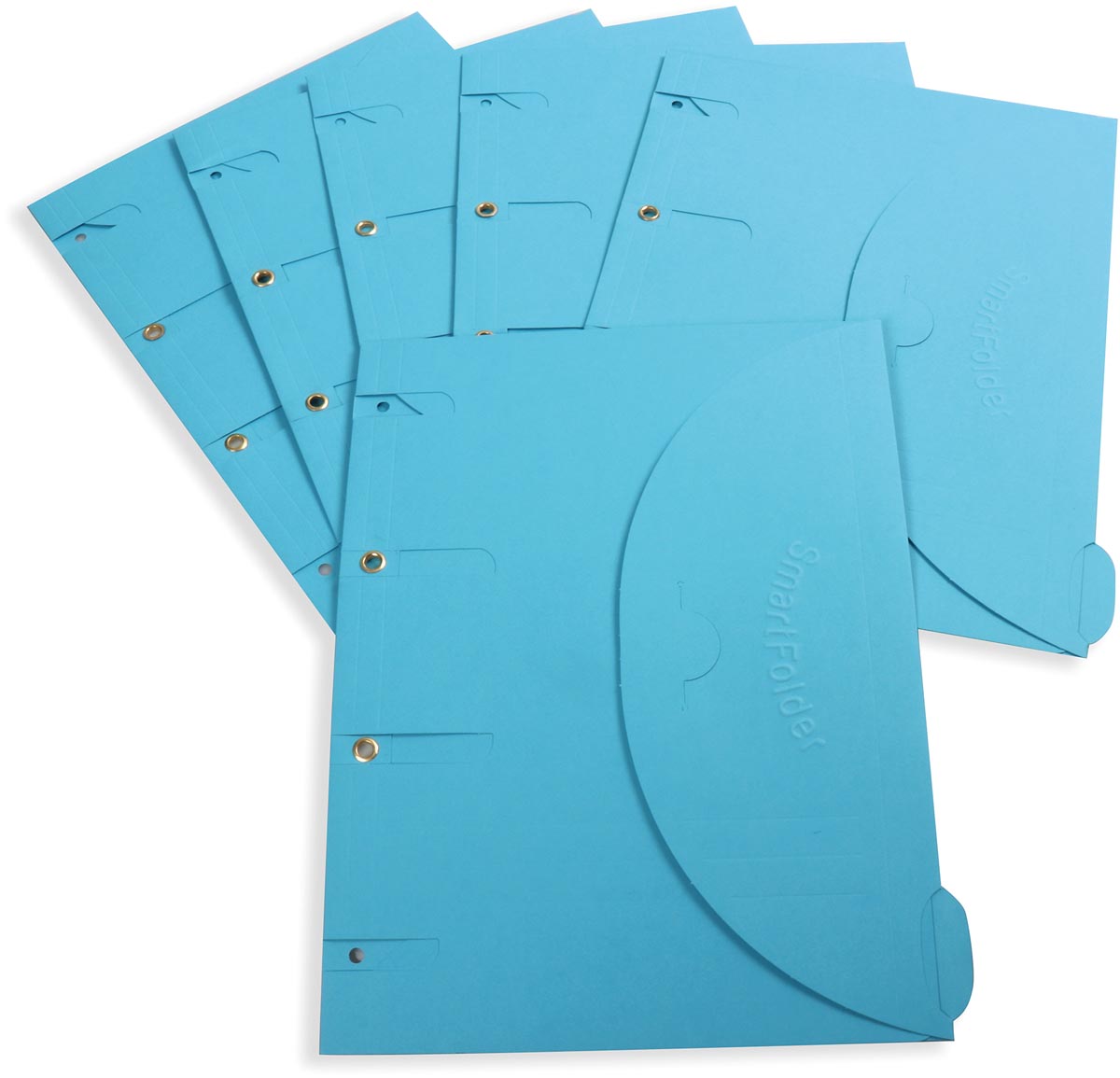 Tarifold smartfolder, geperforeerde showtas, ft A4, pak van 6 stuks, blauw