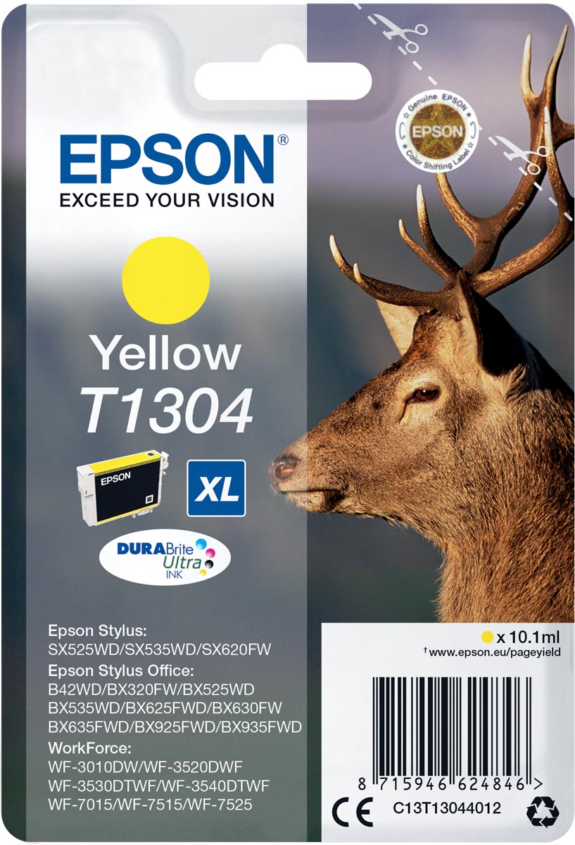 Epson inktcartridge T1304, 1.005 pagina's, OEM C13T13044012, geel