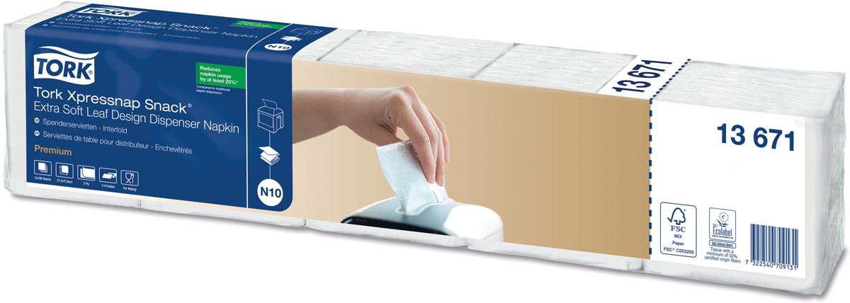 Tork servetten Expressnap Snack voor dispenser, 2-laags, 500 per bundel afbeelding