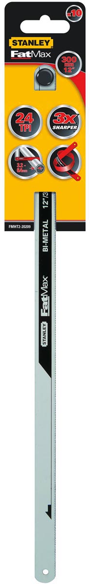 Stanley FatMax metaalzaagblad Bi-metal, 300 mm, 24 TPI, 10 stuks Stanley FatMax metaalzaagblad Bi-metal, 300 mm, 24 TPI, 10 stuks