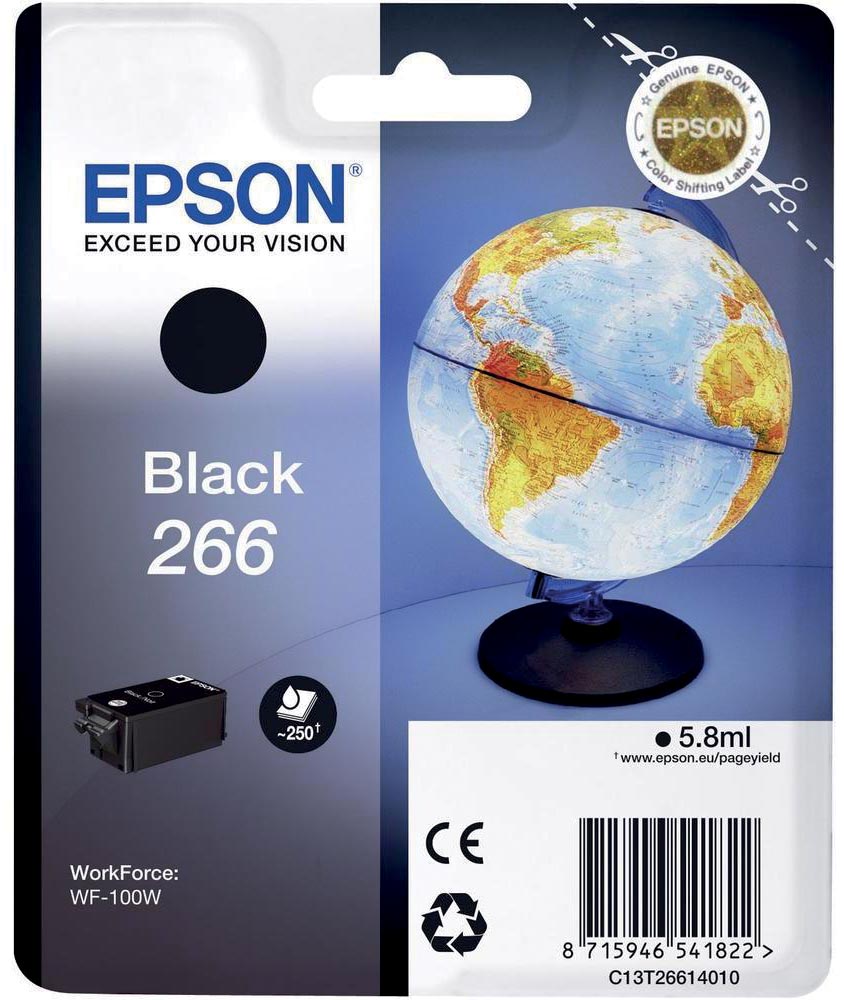 Epson inktcartridge 266, 260 pagina's, OEM C13T26614010, zwart