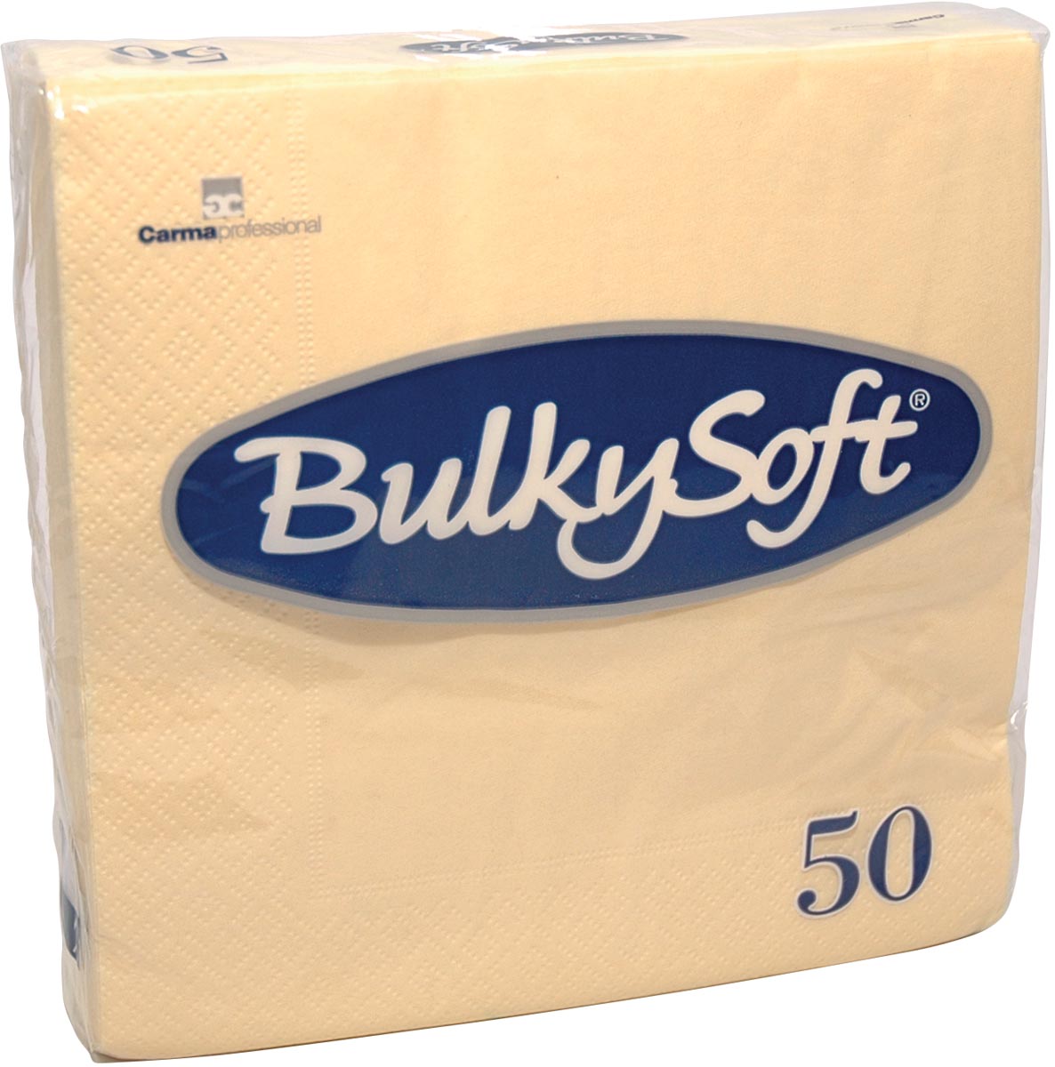 Bulkysoft servetten 2-laags, creme, pak van 50 servetten