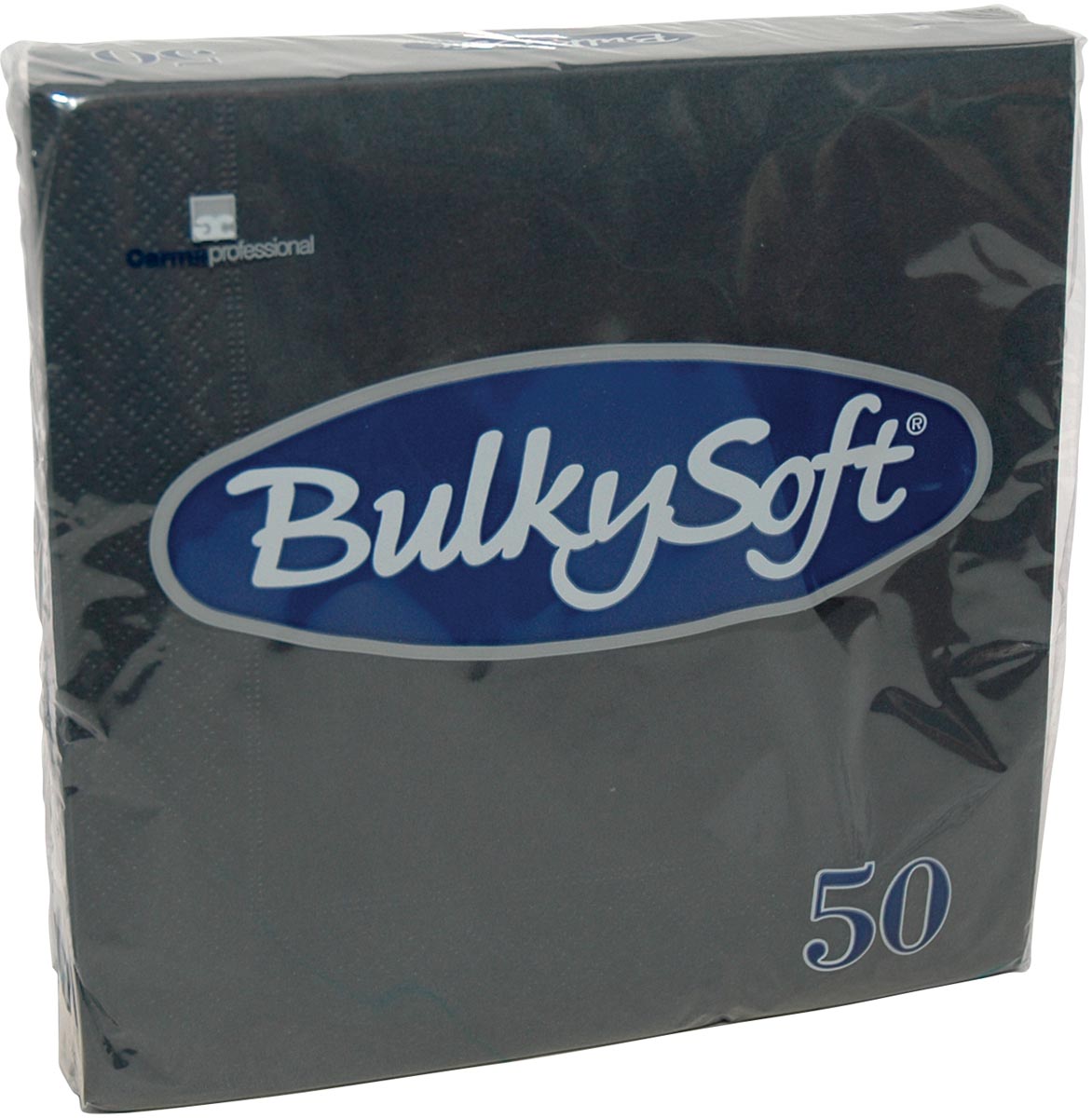 Bulkysoft servetten 2-laags, zwart, pak van 50 servetten Bulkysoft servetten 2-laags, zwart, pak van 50 servetten
