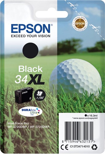 Epson inktcartridge 34XL, 1.100 pagina's, OEM C13T34714010, zwart
