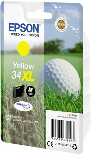 Epson inktcartridge 34XL, 950 pagina's, OEM C13T34744010, geel