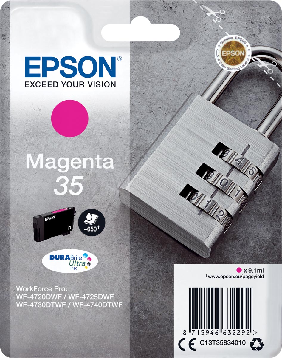 Epson inktcartridge 35, 9,1 ml, OEM C13T35834010, magenta