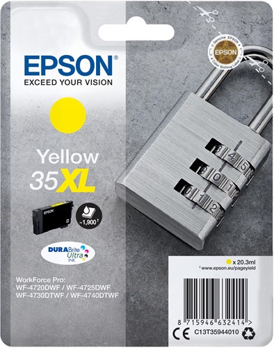Epson inktcartridge 35XL, 20,3 ml, OEM C13T35944010, geel