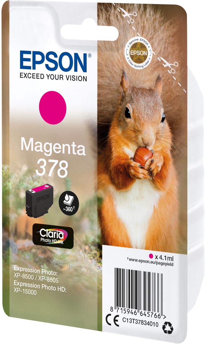 Epson inktcartridge 378, 360 pagina's, OEM C13T37834010, magenta Epson inktcartridge 378, 360 pagina's, OEM C13T37834010, magenta