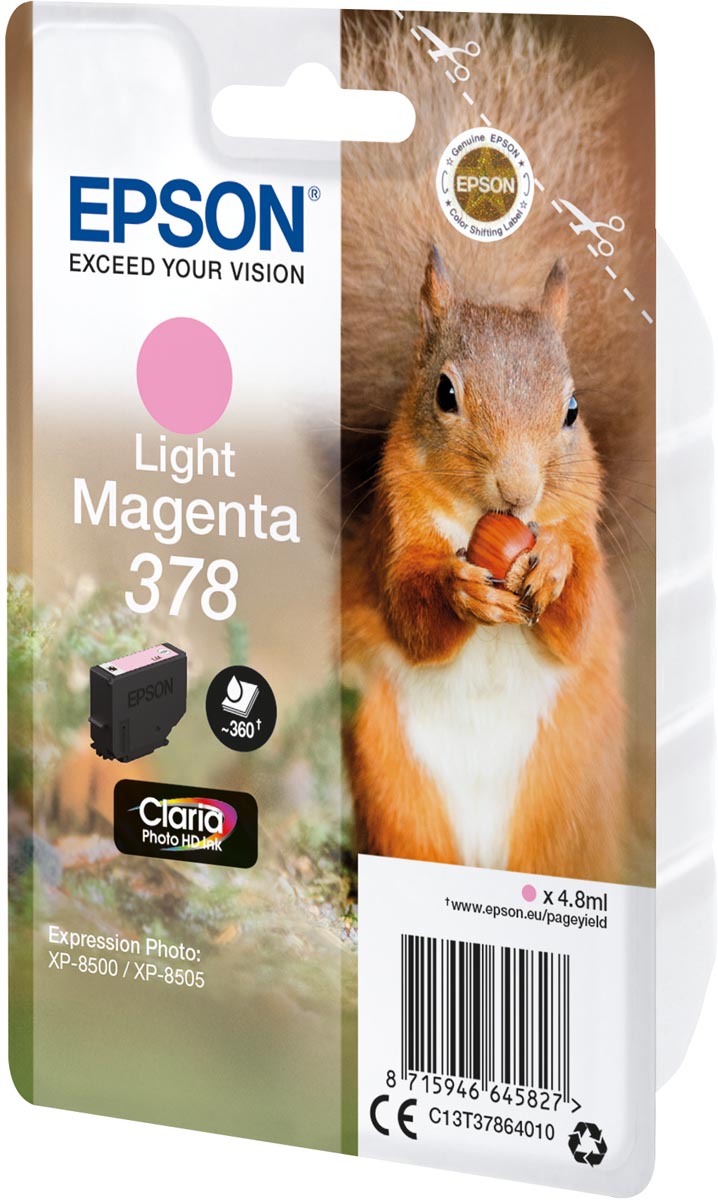 Epson inktcartridge 378, 360 pagina's, OEM C13T37864010, licht magenta Epson inktcartridge 378, 360 pagina's, OEM C13T37864010, licht magenta