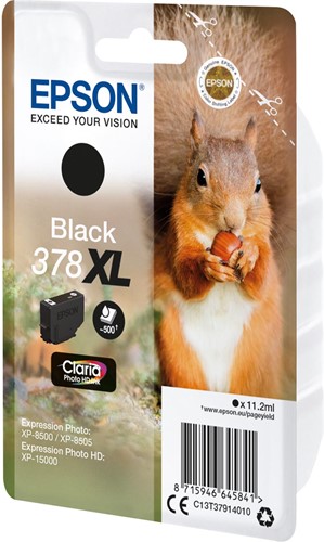 Epson inktcartridge 378 XL, 500 pagina's, OEM C13T37914010, zwart