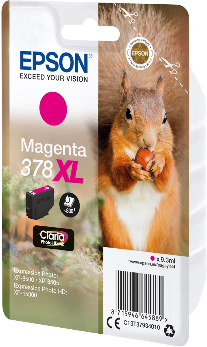 Epson inktcartridge 378 XL, 830 pagina's, OEM C13T37934010, magenta Epson inktcartridge 378 XL, 830 pagina's, OEM C13T37934010, magenta