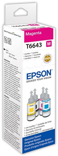 Epson inktfles T664, 7.500 pagina's, OEM C13T664340, magenta