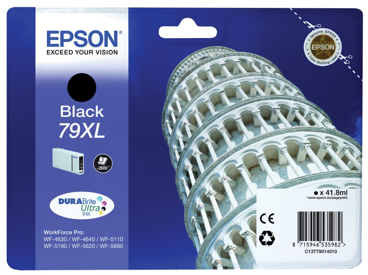 Epson inktcartridge 79XL, 2.600 pagina's, OEM C13T79014010, zwart