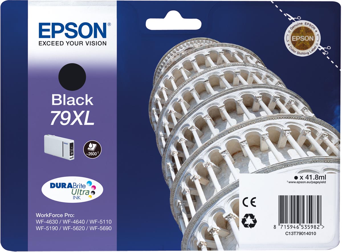 Epson inktcartridge 79XL, 2.600 pagina&apos;s, OEM C13T79014010, zwart afbeelding