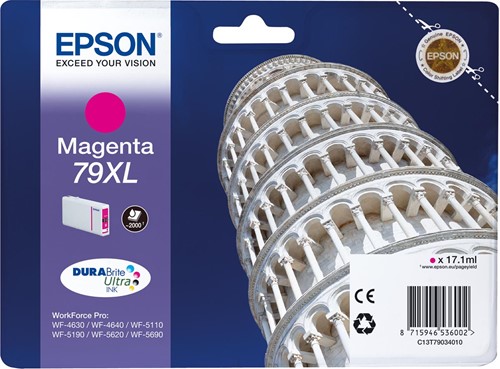 Epson inktcartridge 79XL, 2.000 pagina's, OEM C13T79034010, magenta