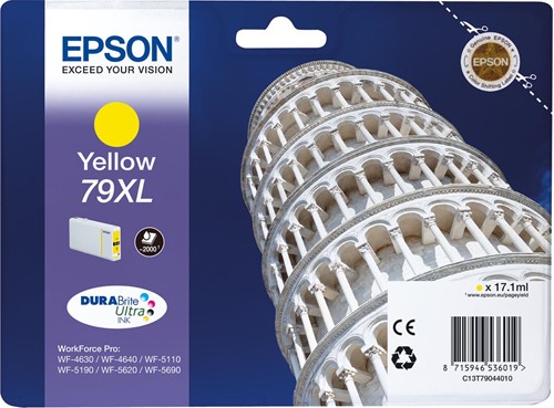 Epson inktcartridge 79XL, 2.000 pagina's, OEM C13T79044010, geel