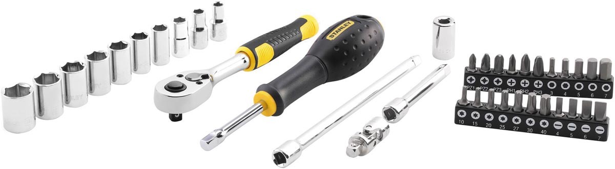 Stanley dopsleutelset 1/4", 38-delig Stanley dopsleutelset 1/4", 38-delig