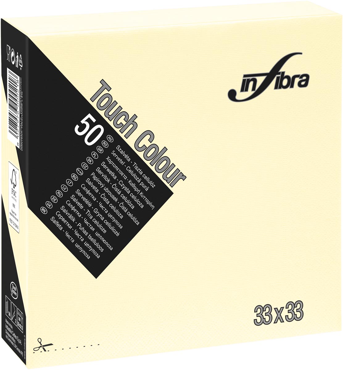 Infibra servetten 2-laags, pak van 50 servetten, crème
