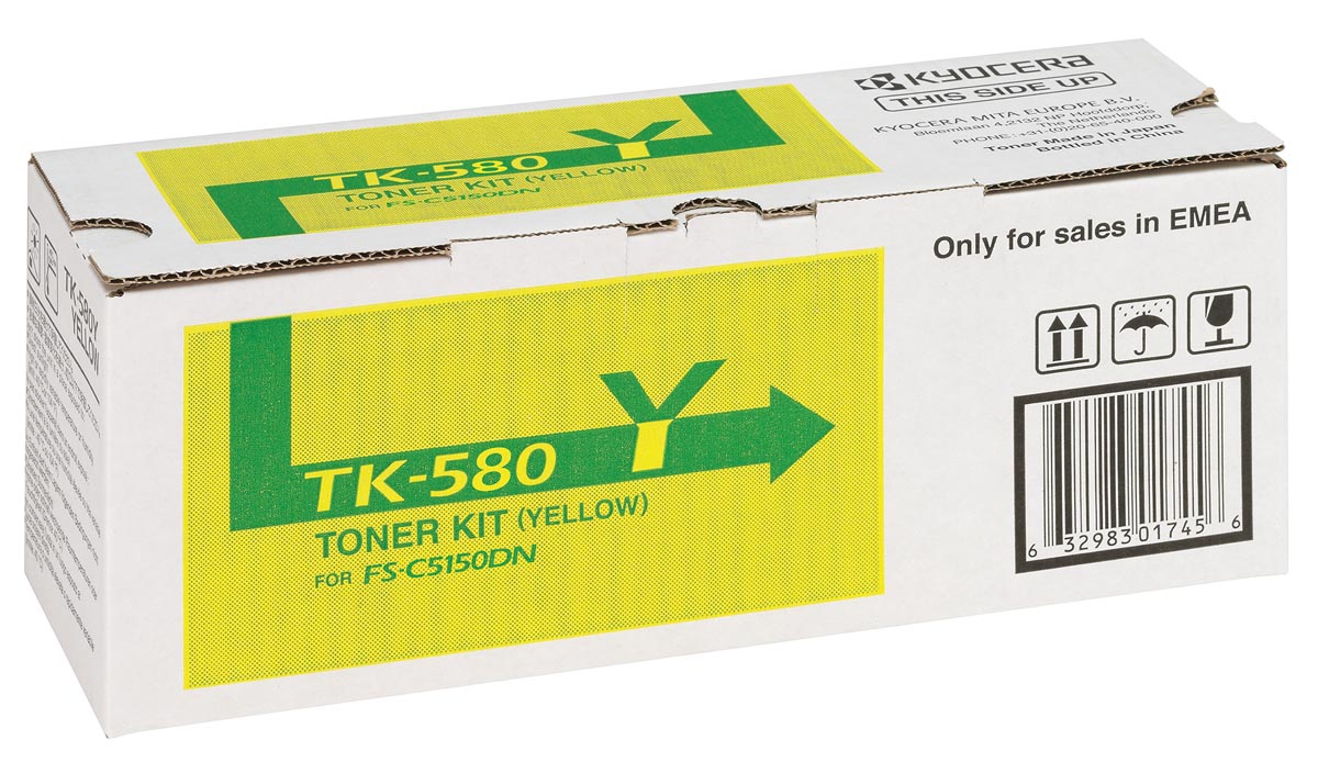 Kyocera Toner geel TK580Y - 2800 pagina&apos;s - 1T02KTANL0 afbeelding