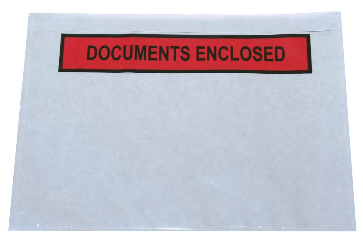 Zelfklevend documentenmapje ft A5, documents enclosed, doos van 1000 stuks