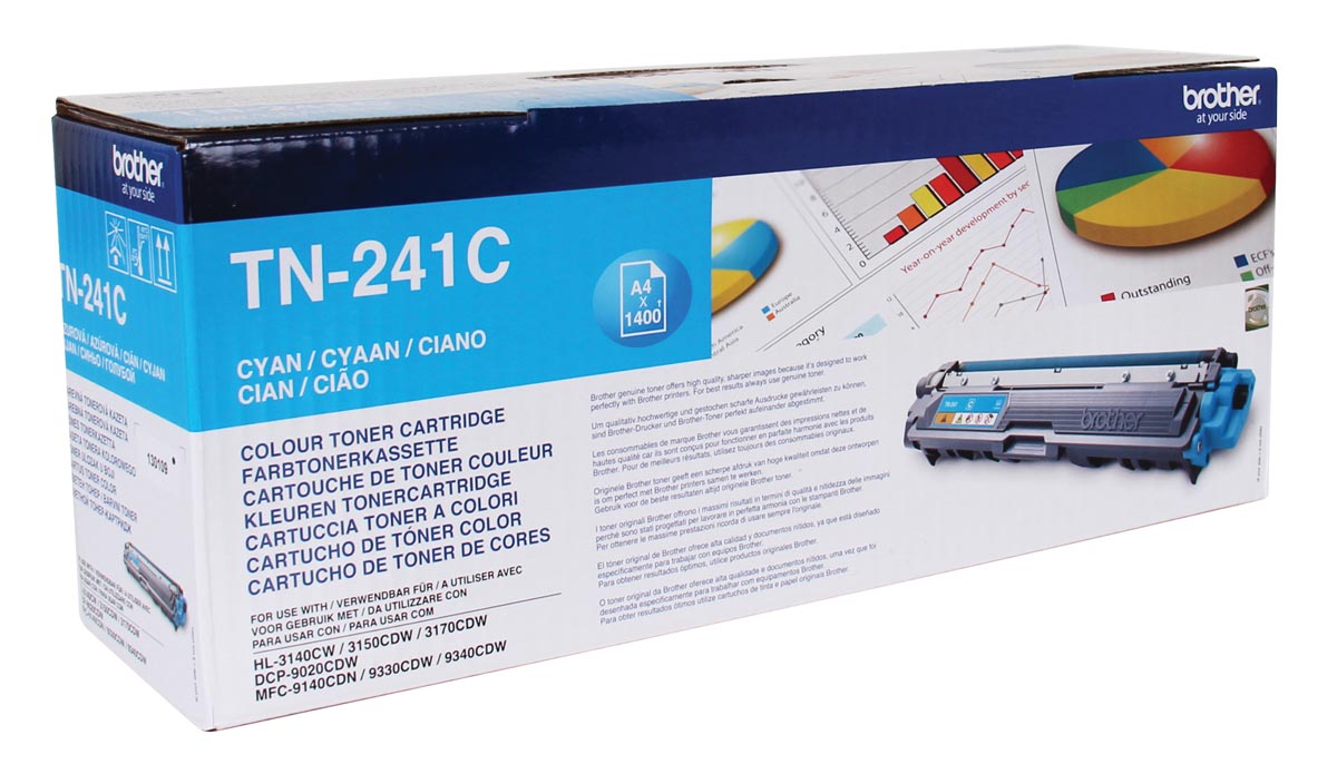 Brother toner, 1.400 pagina&apos;s, OEM TN-241C, cyaan afbeelding