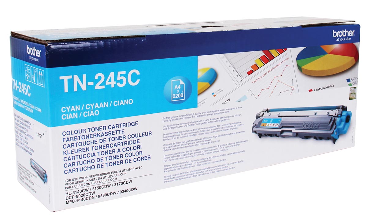 Brother toner, 2.200 pagina&apos;s, OEM TN-245C, cyaan afbeelding