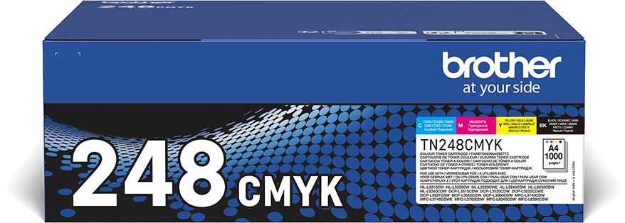 Brother toner, 1.000 pagina&apos;s, OEM TN-248VAL, 4 kleuren afbeelding