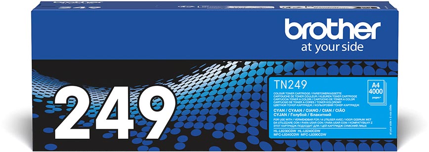 Brother toner, 4.000 pagina&apos;s, OEM TN-249C, cyaan afbeelding