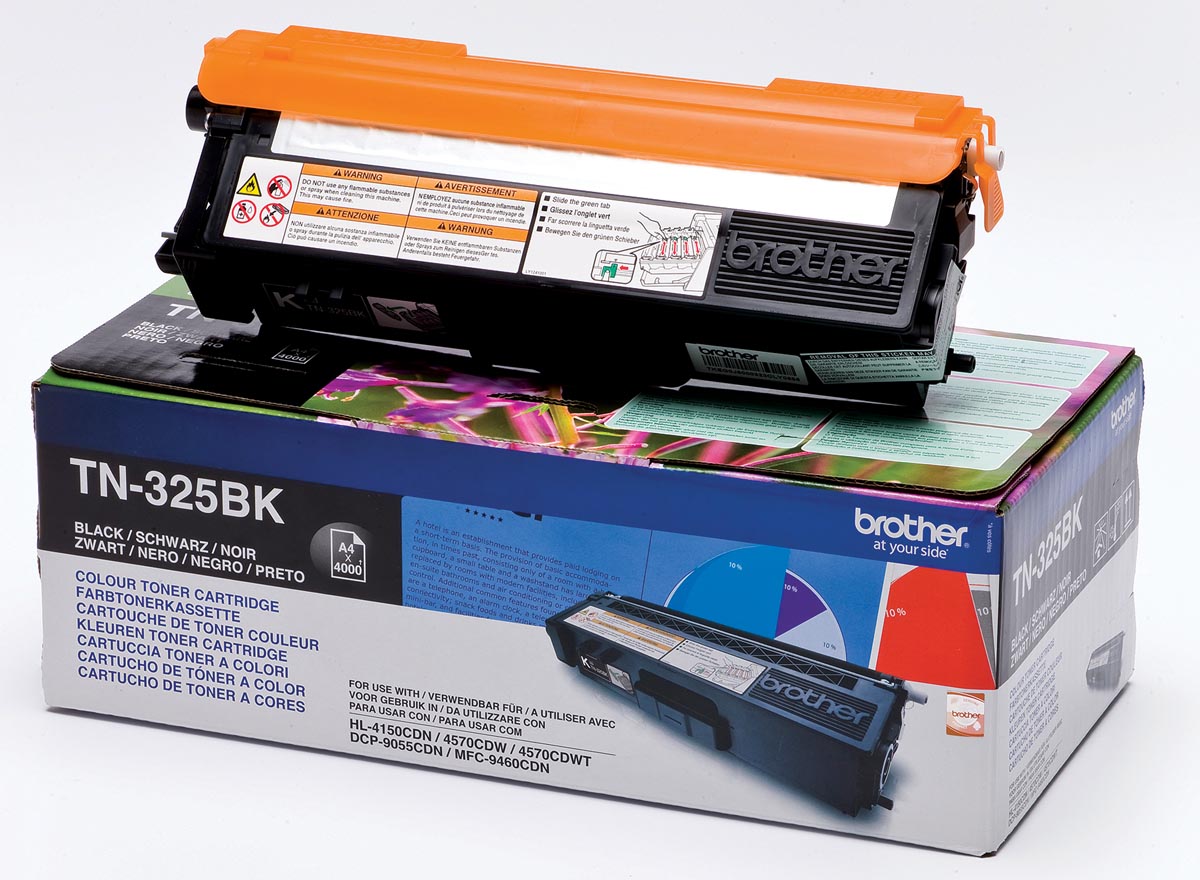 Brother toner, 4.000 pagina's, OEM TN-325BK, zwart Brother toner, 4.000 pagina's, OEM TN-325BK, zwart