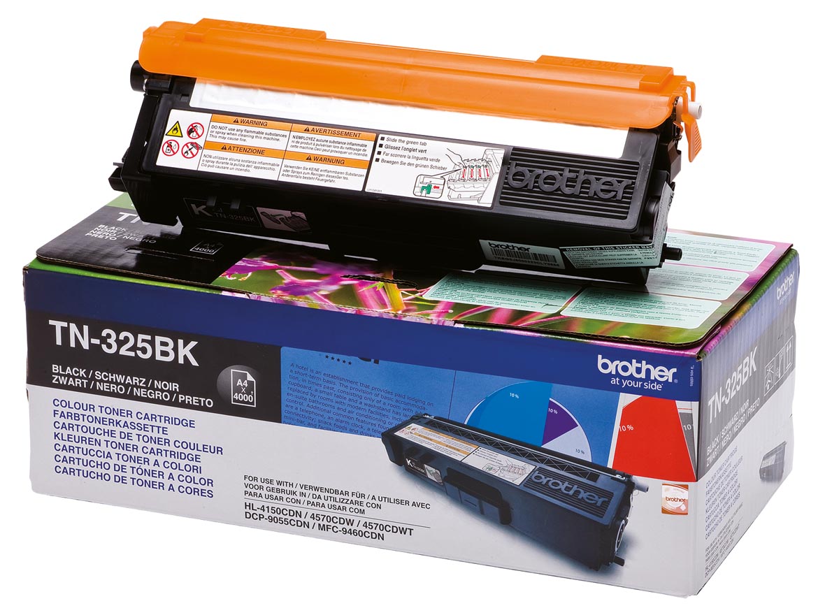 Brother toner, 4.000 pagina&apos;s, OEM TN-325BK, zwart afbeelding