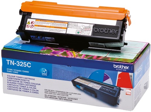Brother toner, 3.500 pagina's, OEM TN-325C, cyaan